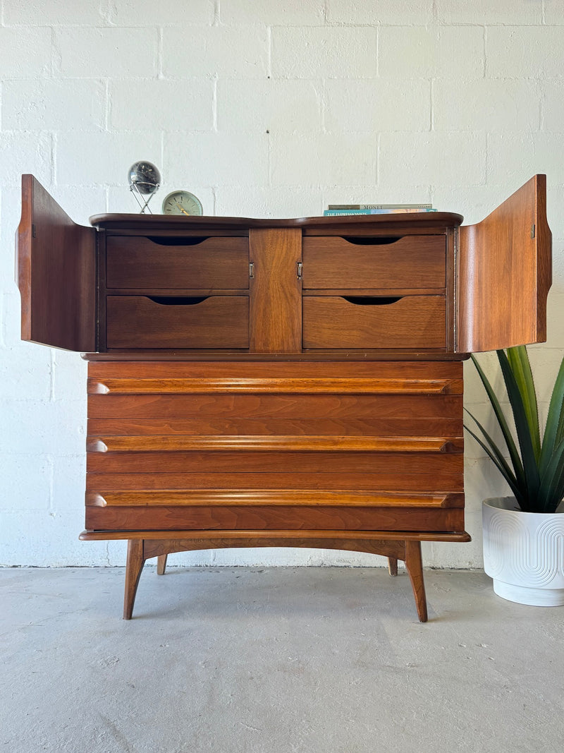 Mid Century Highboy Chest by United