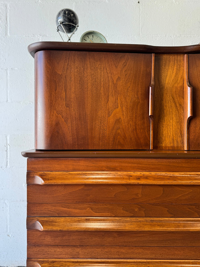 Mid Century Highboy Chest by United