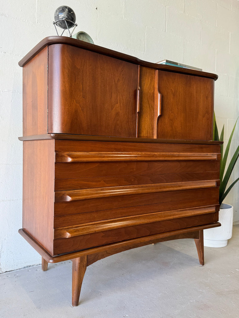 Mid Century Highboy Chest by United