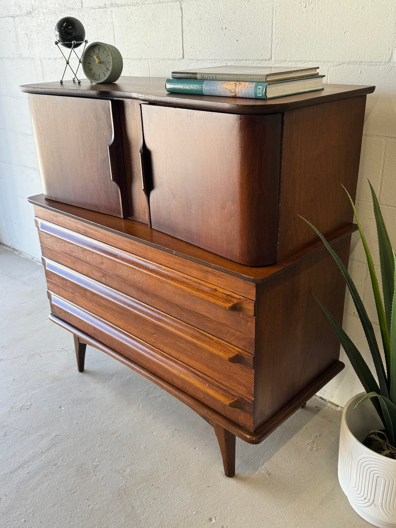 Mid Century Highboy Chest by United