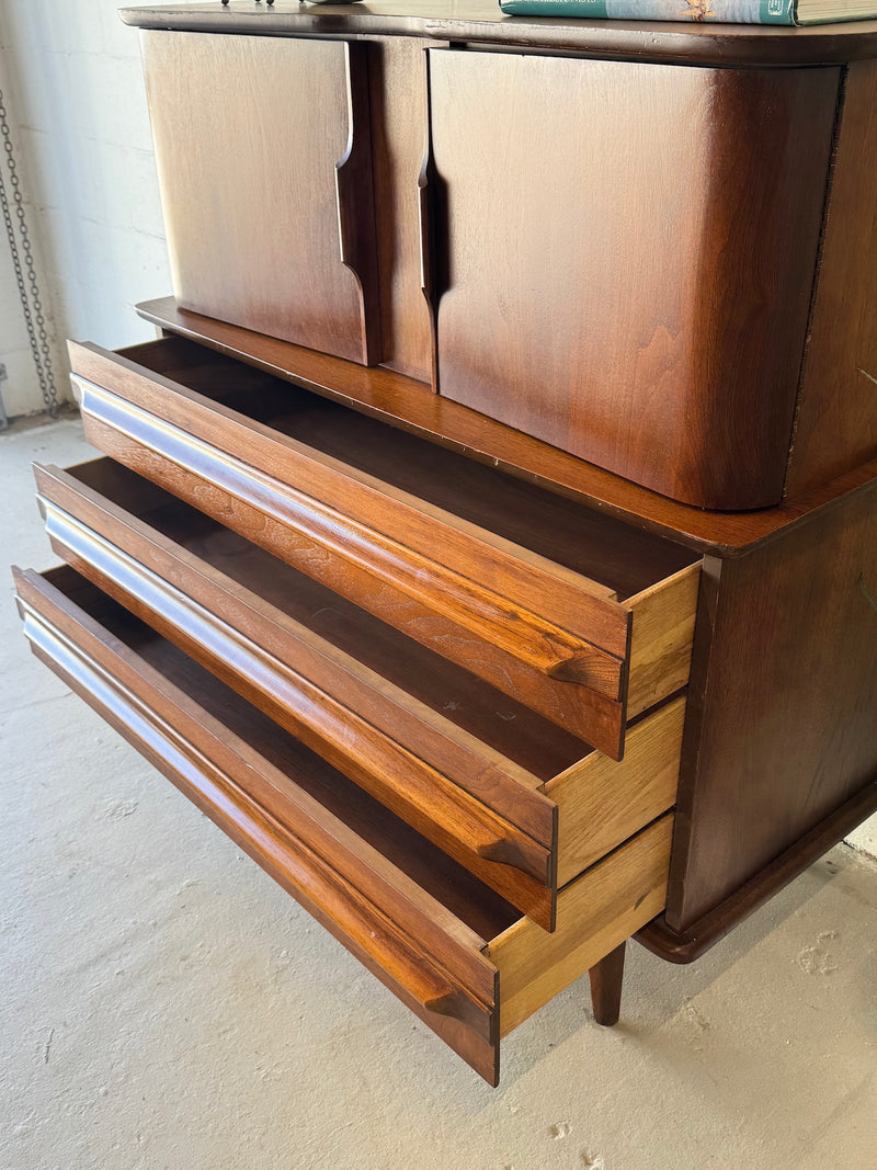 Mid Century Highboy Chest by United