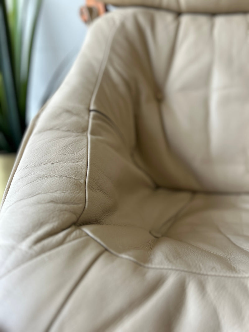 Vintage 'Luna' Leather Sling Lounge Chair
