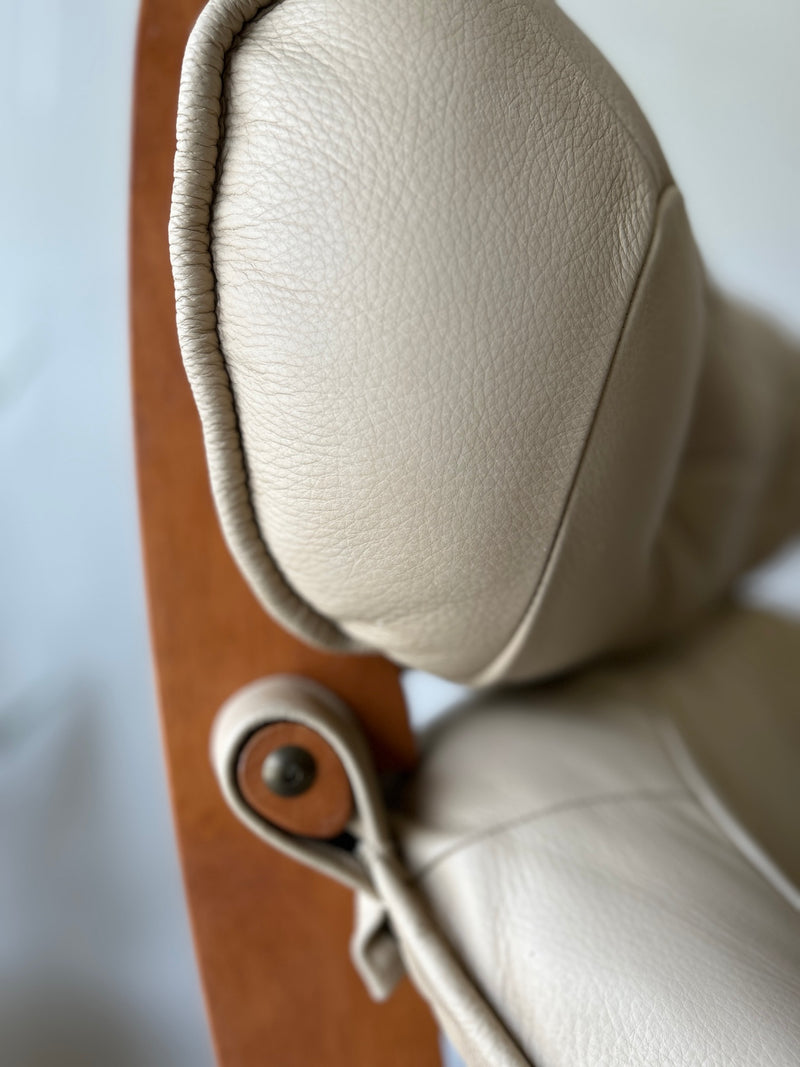 Vintage 'Luna' Leather Sling Lounge Chair
