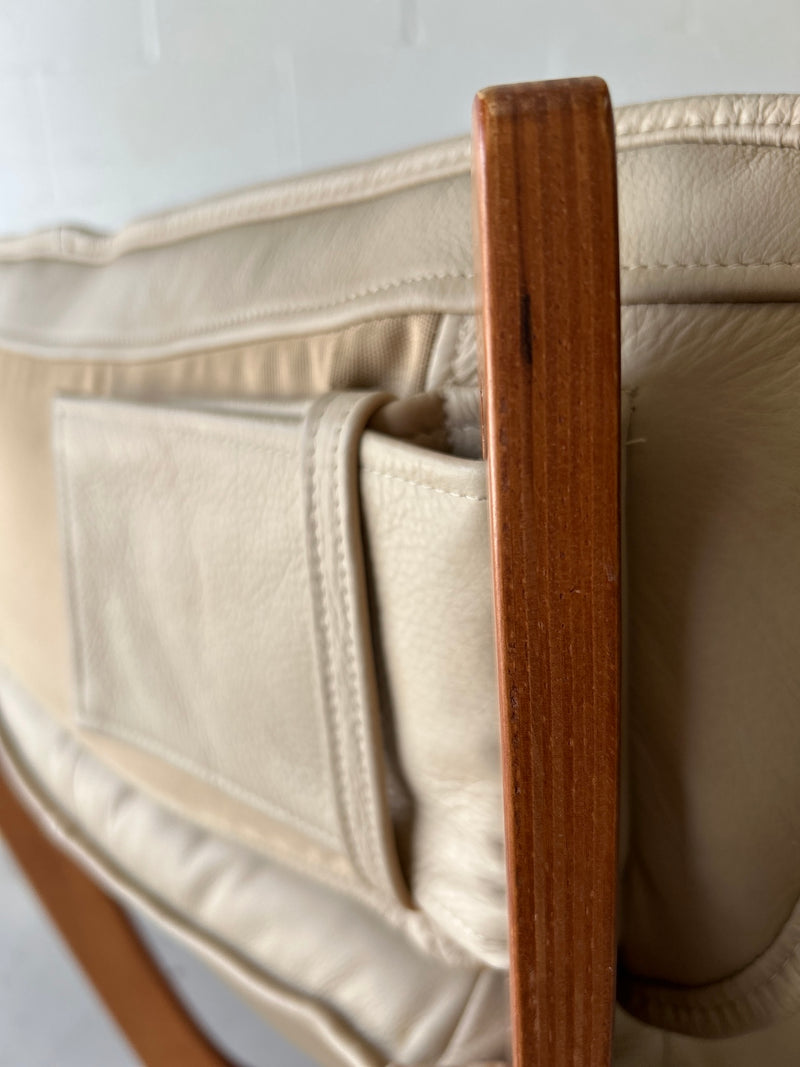 Vintage 'Luna' Leather Sling Lounge Chair