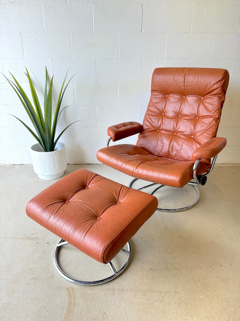 Vintage Ekorness 'Stressless' Chair and Ottoman