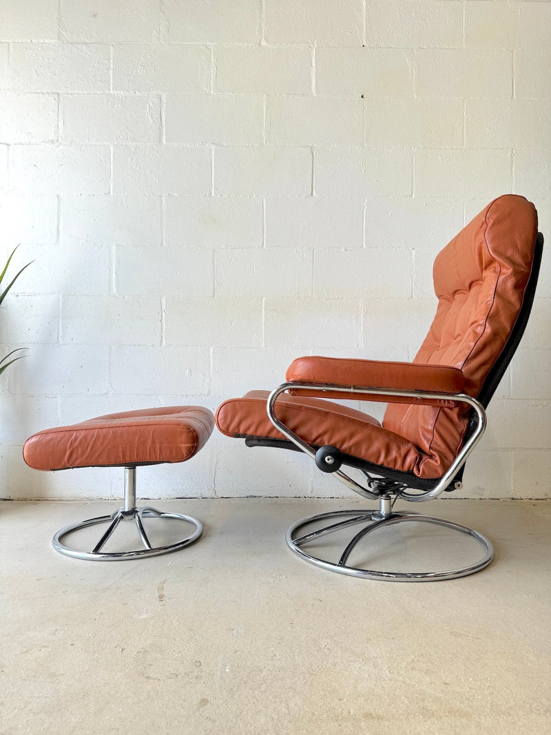 Vintage Ekorness 'Stressless' Chair and Ottoman