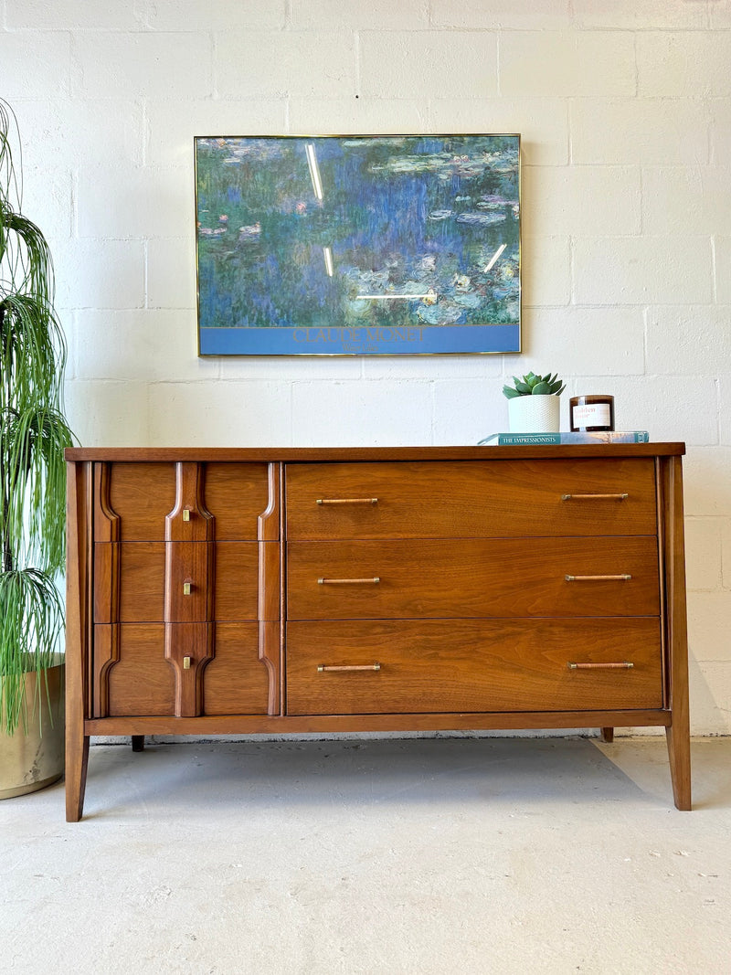 Mid Century Walnut Lowboy Dresser/Credenza