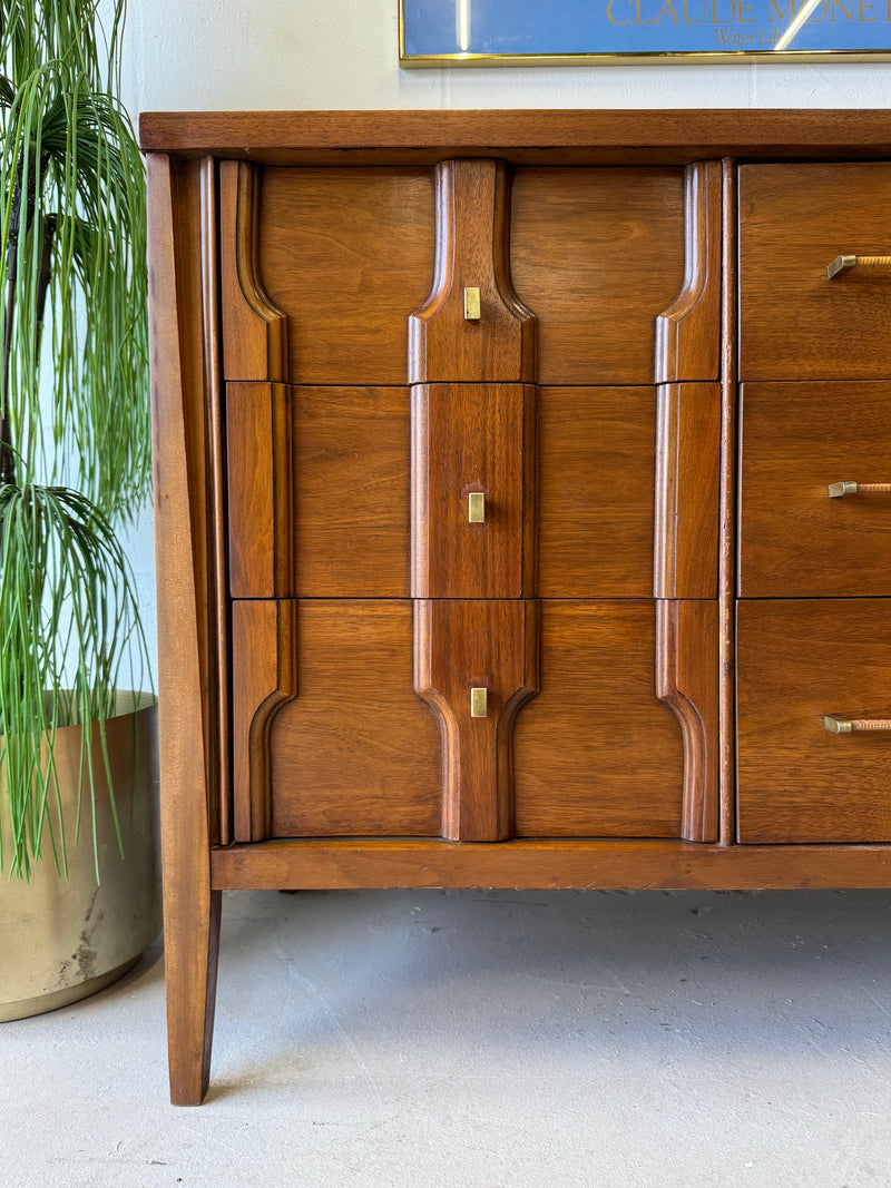 Mid Century Walnut Lowboy Dresser/Credenza