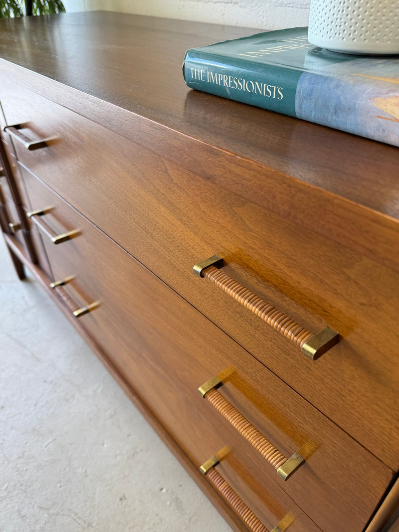 Mid Century Walnut Lowboy Dresser/Credenza