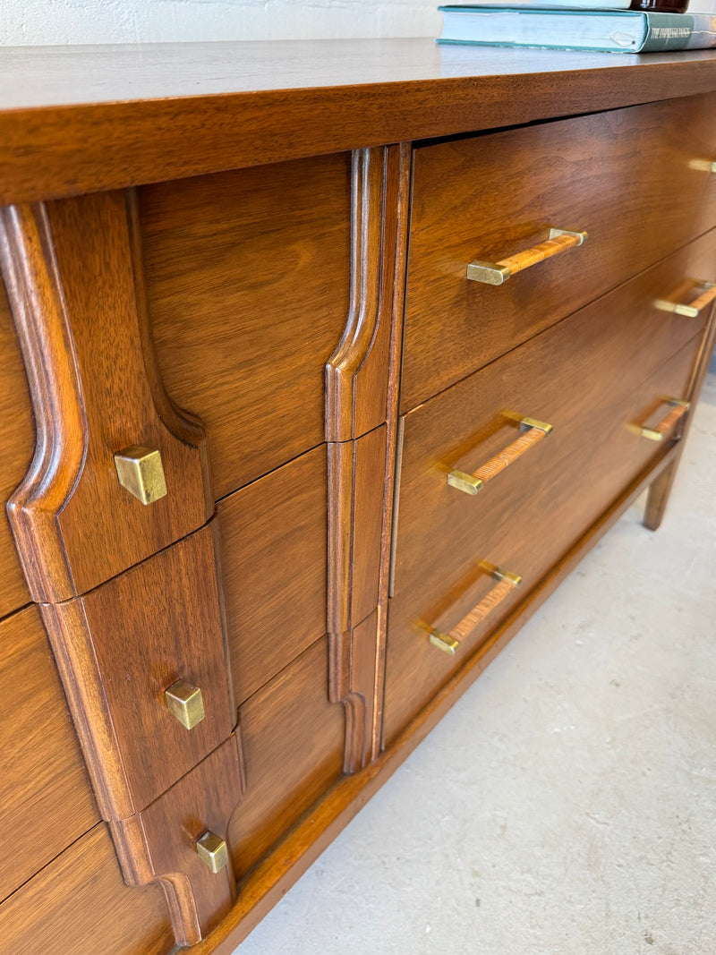 Mid Century Walnut Lowboy Dresser/Credenza