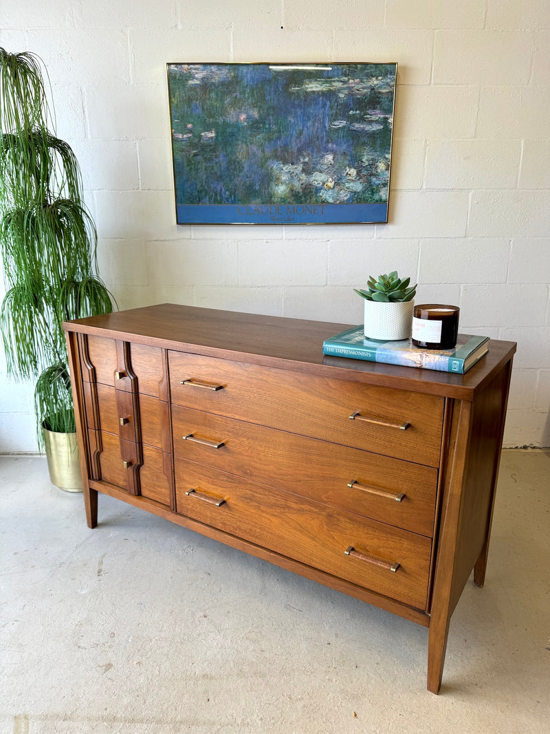 Mid Century Walnut Lowboy Dresser/Credenza