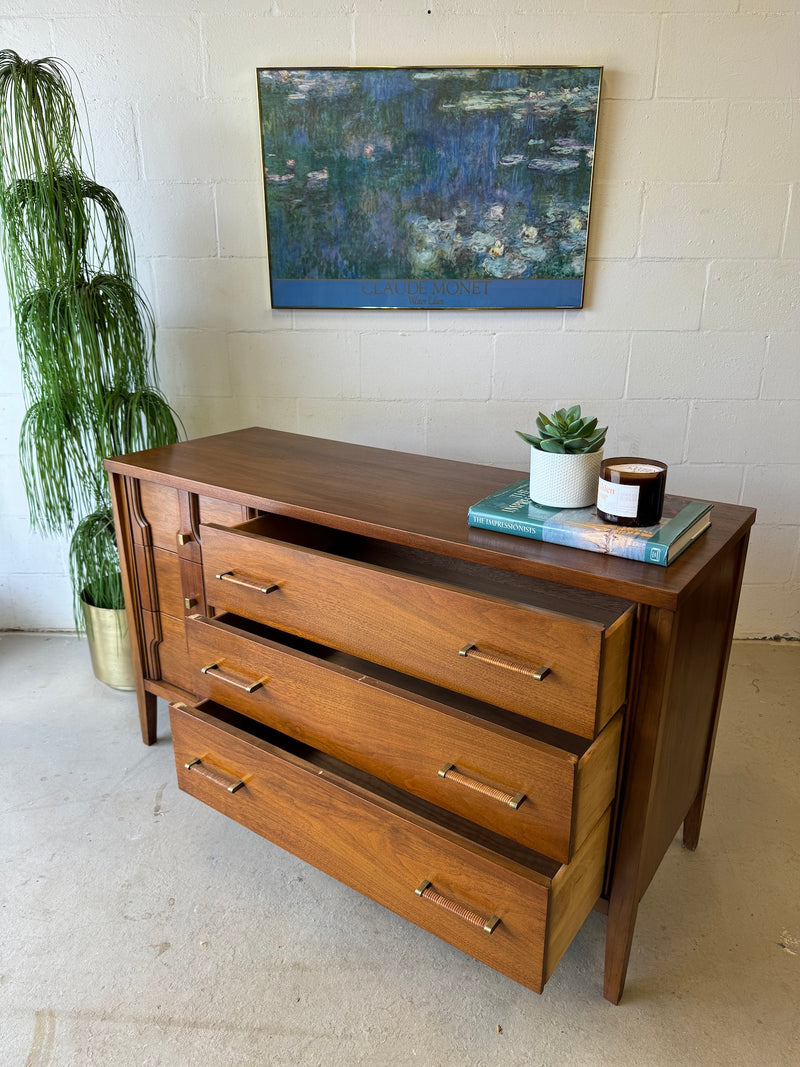 Mid Century Walnut Lowboy Dresser/Credenza