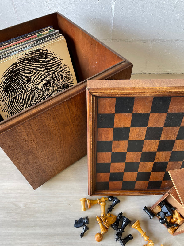 Mid century chessboard/ottoman by Lane