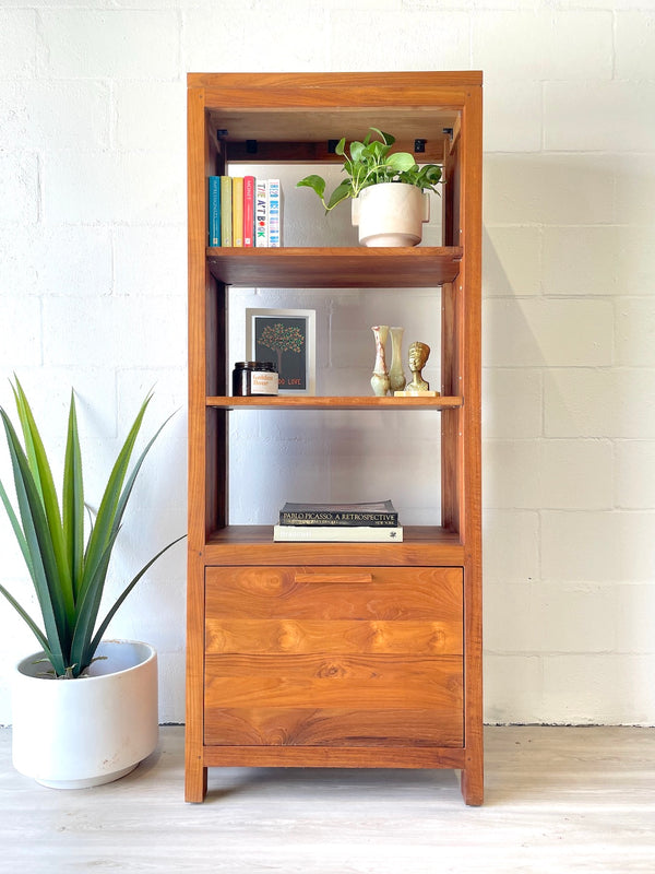 Solid wood storage bookshelf