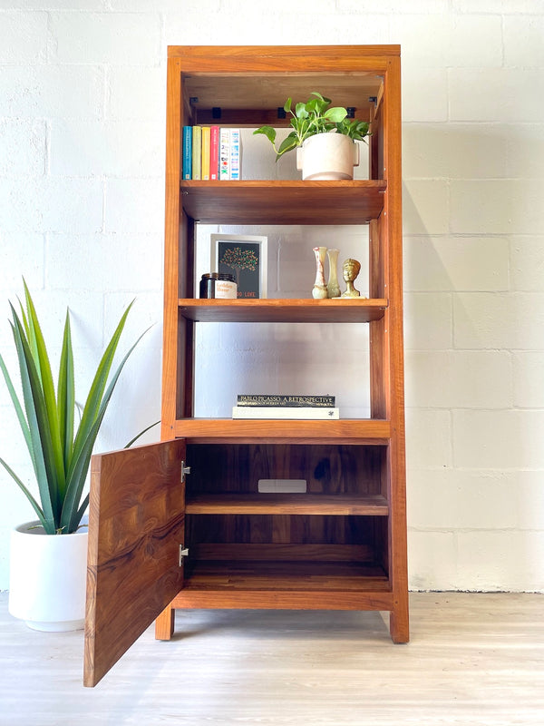 Solid wood storage bookshelf