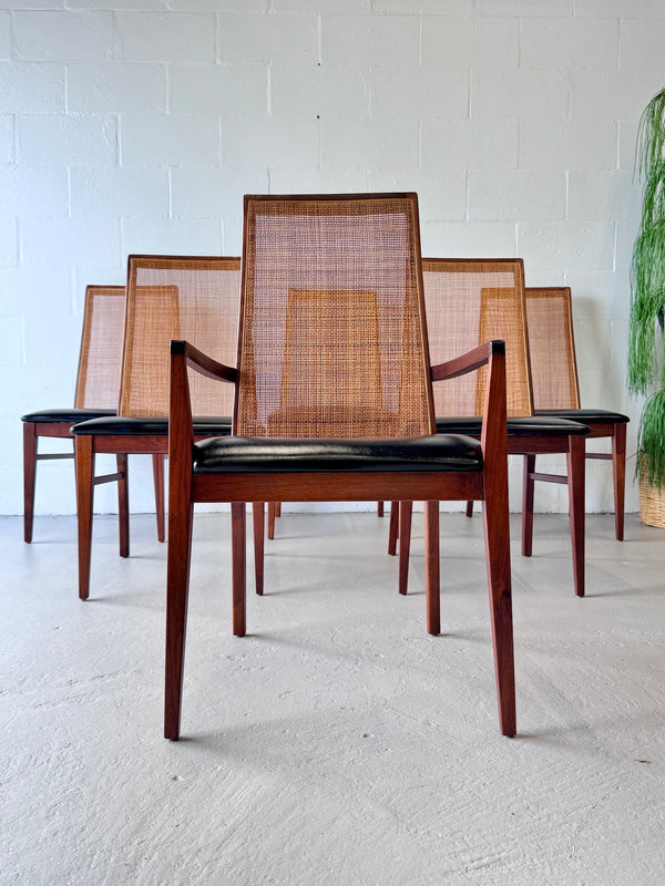 Mid century walnut dining chairs by Dillingham (set of six)