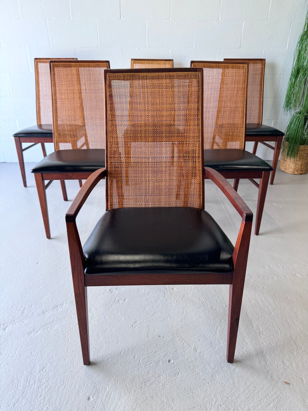 Mid century walnut dining chairs by Dillingham (set of six)