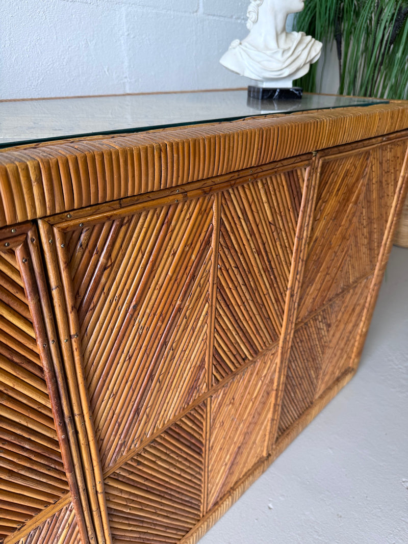Credenza Reed Rim Vintage split reed rattan credenza – Warehaus Orlando
