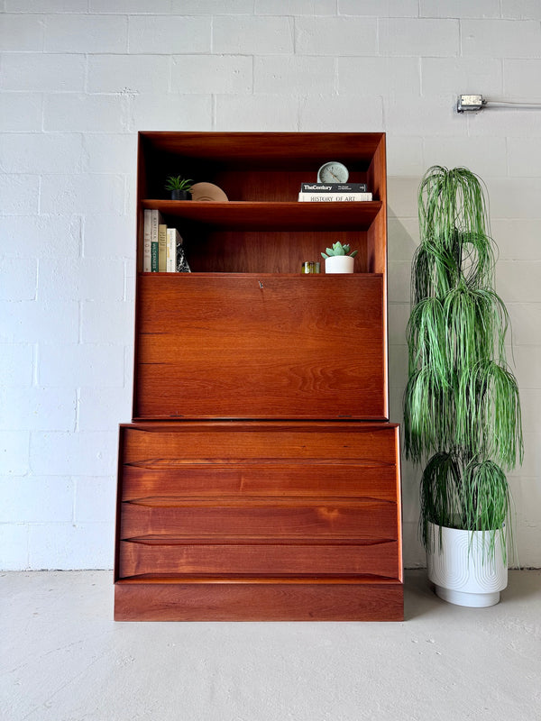 Danish modern teak secretary desk/storage cabinet