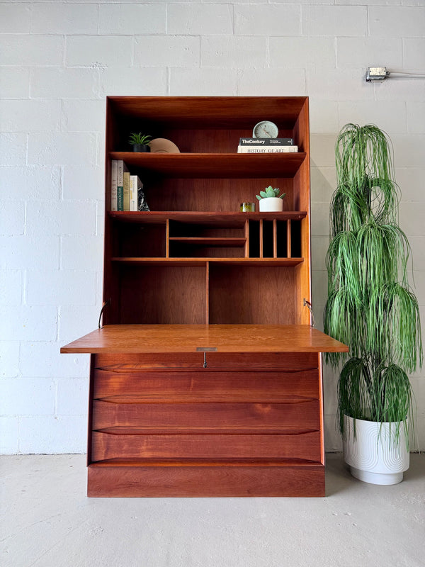 Danish modern teak secretary desk/storage cabinet