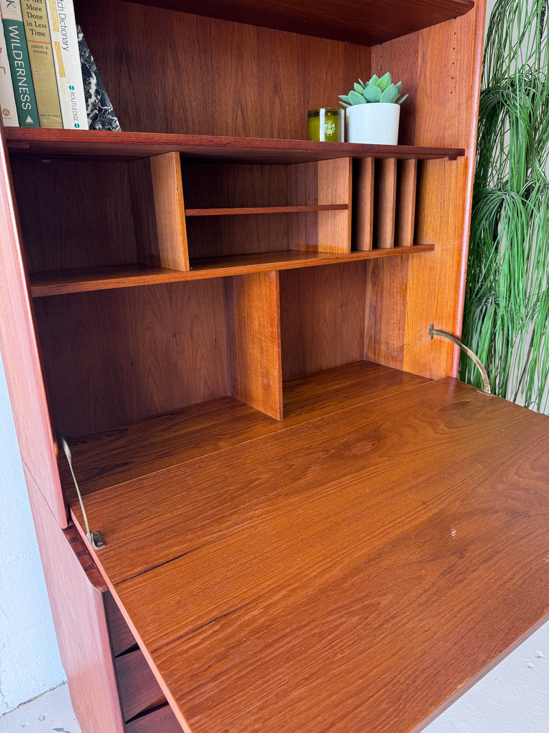 Danish modern teak secretary desk/storage cabinet