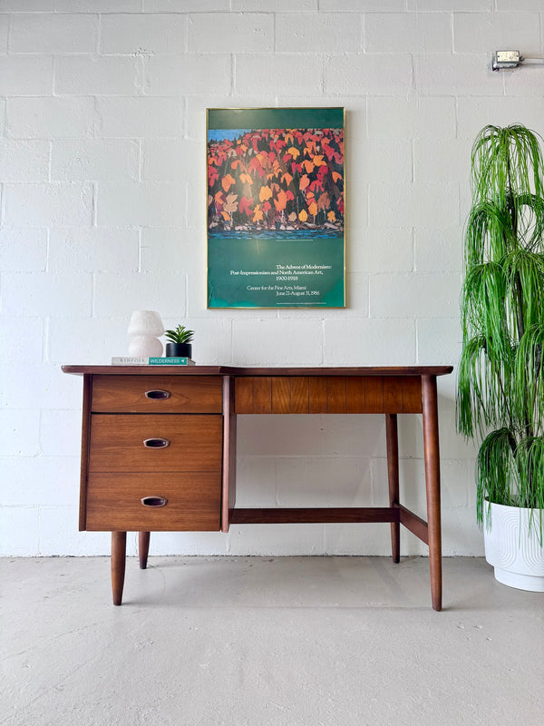 Mid century walnut writing desk by Hooker