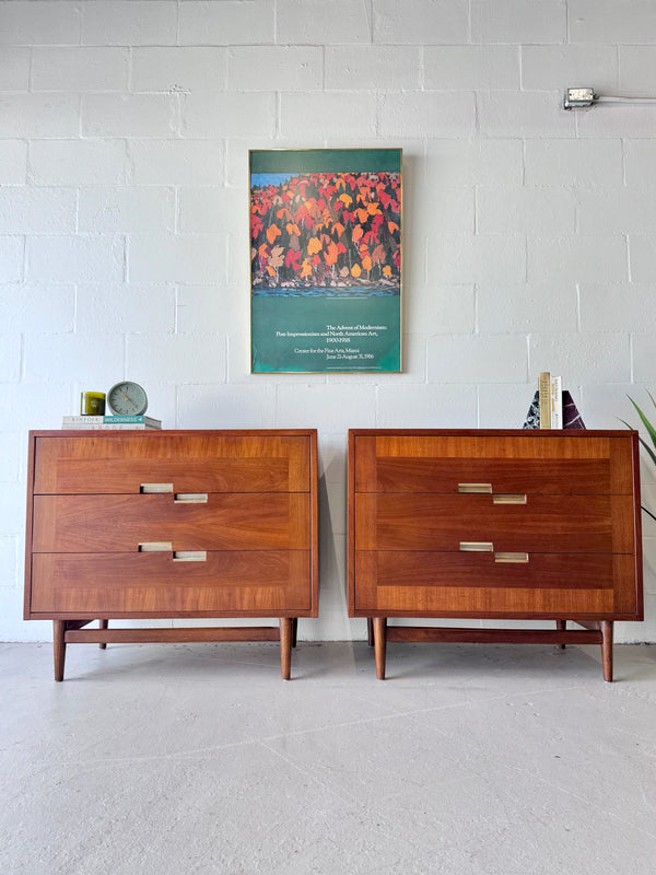 Mid-century walnut whest of drawers by American of Martinsville (a pair)