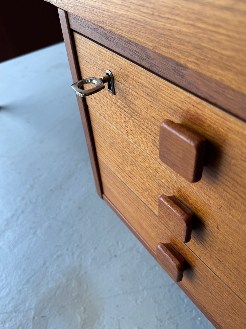 Mid century Danish modern teak executive desk by Domino Mobler