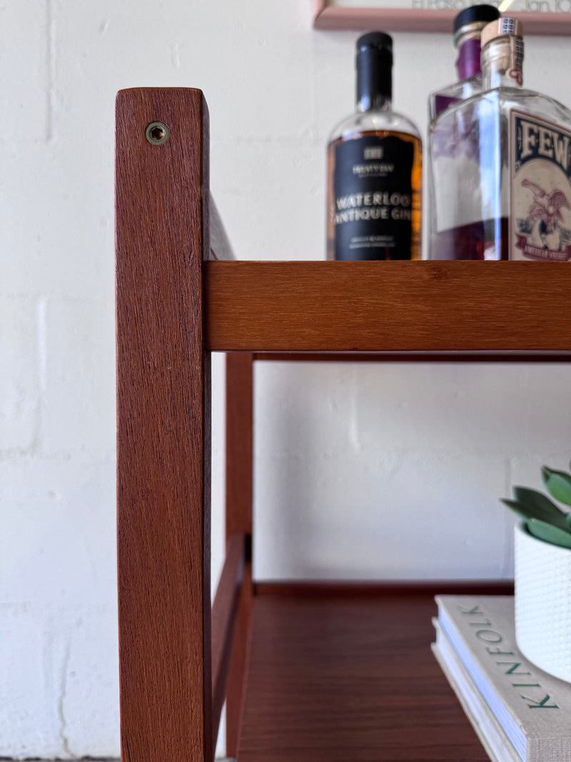 Danish modern teak bar cart