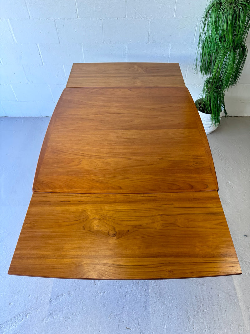 Danish Modern Teak Draw Leaf Dining Table