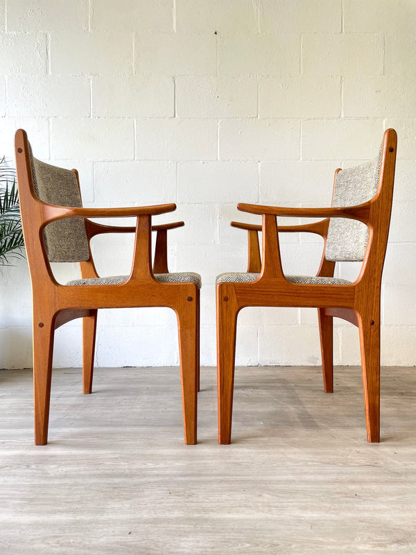 Danish Modern Solid Teak Dining Chairs (Set of 6)