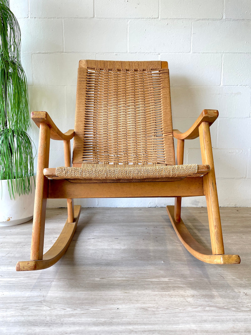 Mid Century Hans Wegner Style Rope Rocking Chair – Warehaus Orlando