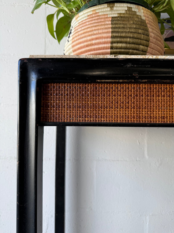 Vintage Travertine Top Console Table