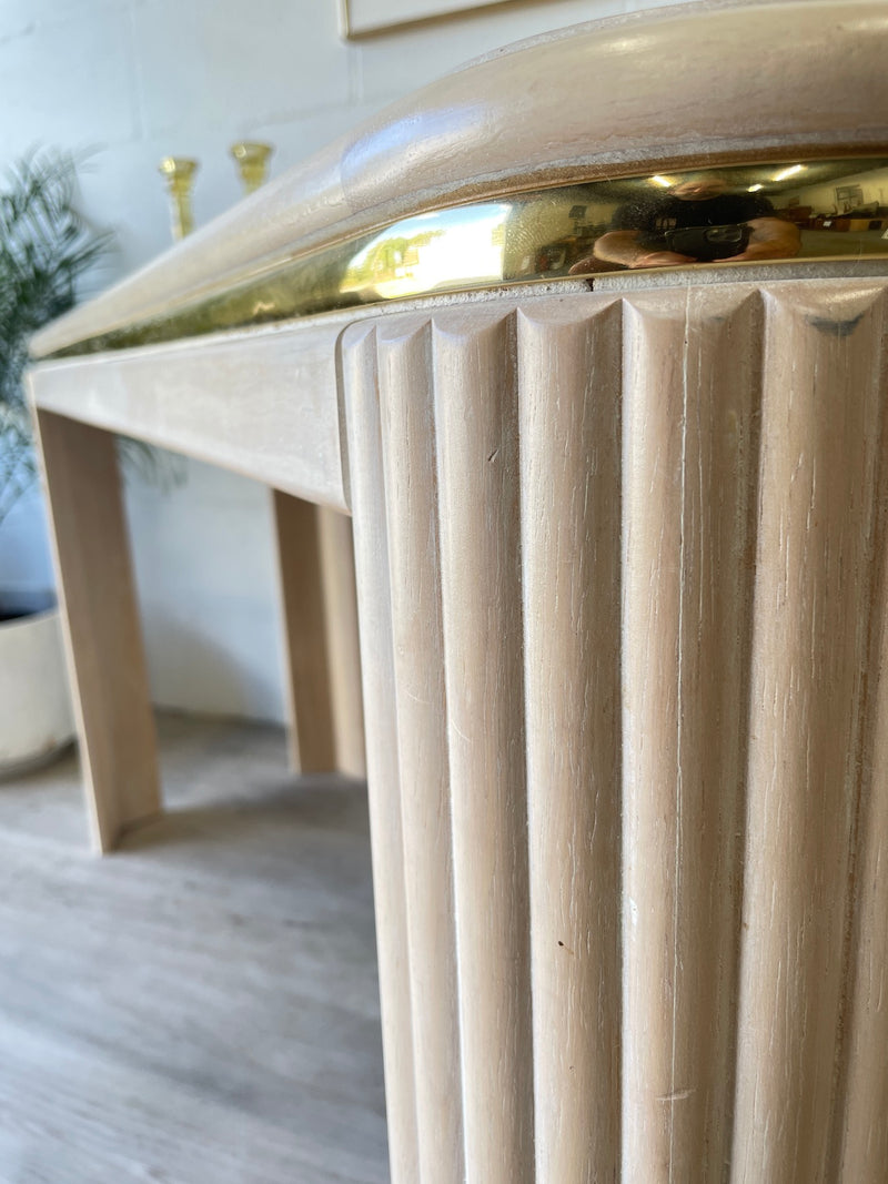 Vintage Postmodern Fluted Console Table