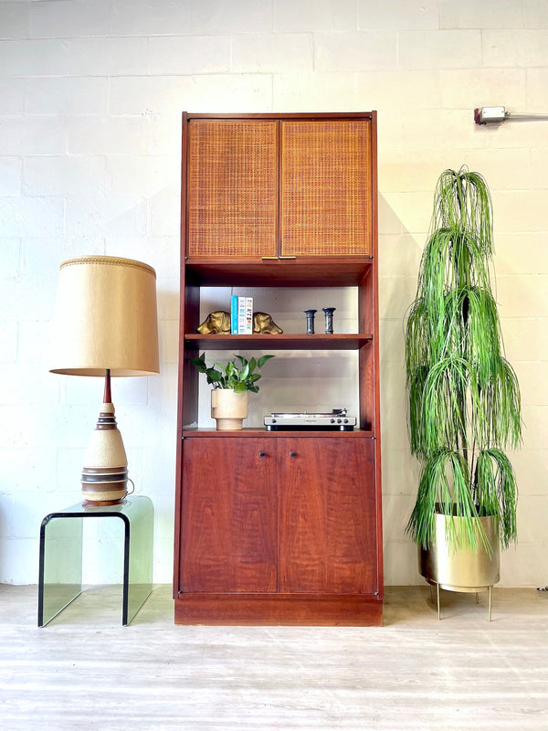 Walnut and Cane Cabinet by Jack Cartwright for Founders
