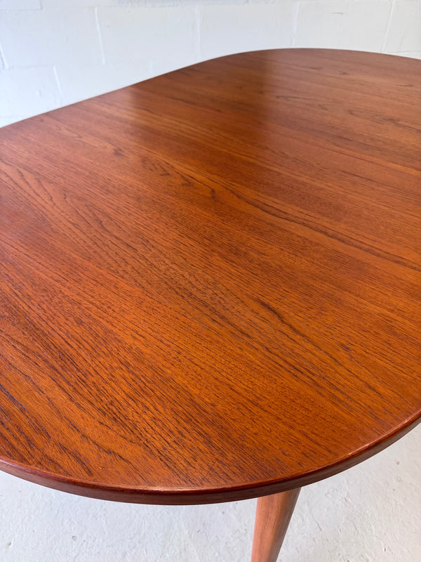 Mid Century Teak Oval Extension Dining Table by Nils Jonnson