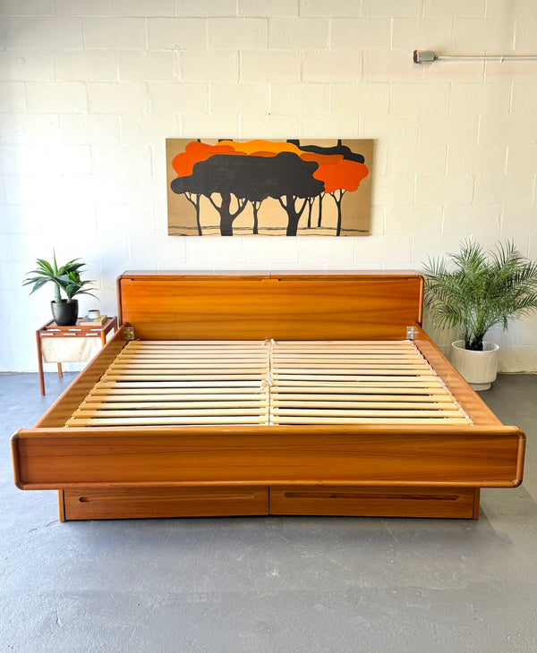 Danish Modern Teak King Platform Bed
