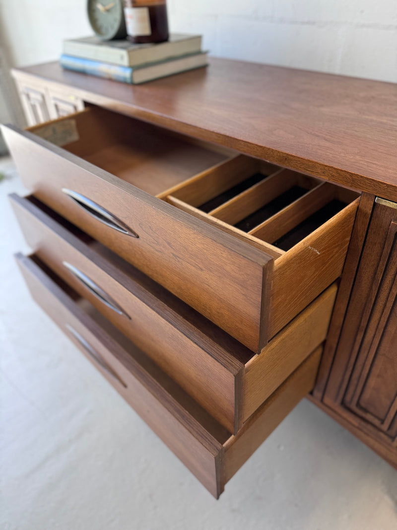 Mid Century Broyhill 'Sculptra' Walnut Credenza