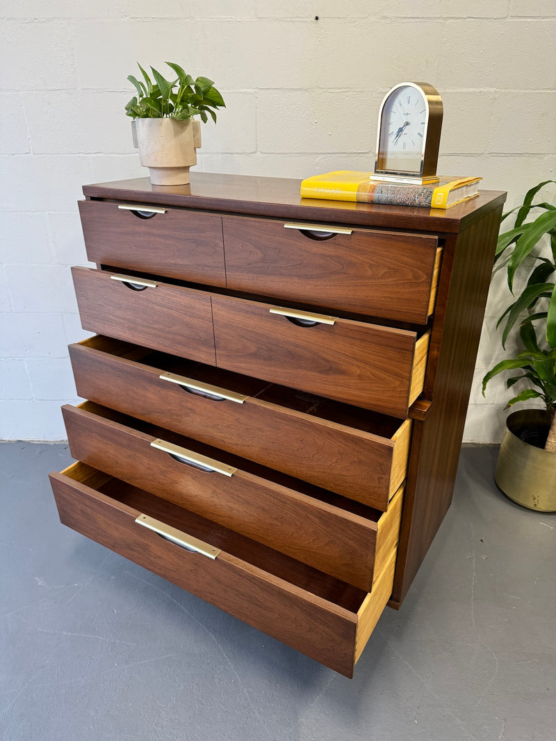 Mid Century Walnut Highboy Dresser by Kent Coffey Warehaus Orlando Mid Century Walnut Highboy Dresser by Kent Coffey Warehaus Orlando