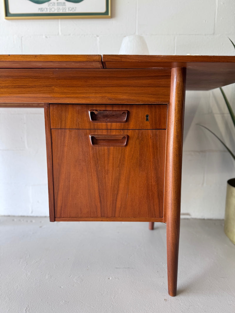 Danish Modern Teak Drop Leaf Desk by Gunnar Nielsen