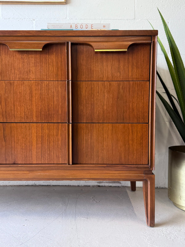 Mid Century Walnut Triple Dresser by Basic Witz
