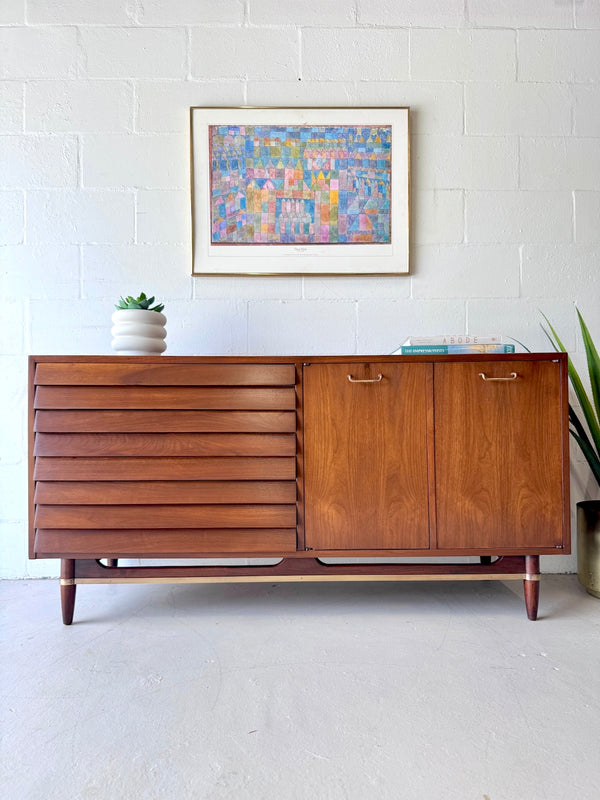 American of Martinsville 'Dania' Walnut Credenza