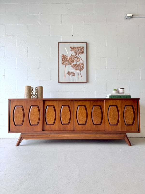 Mid Century Low Profile Sliding Door Credenza