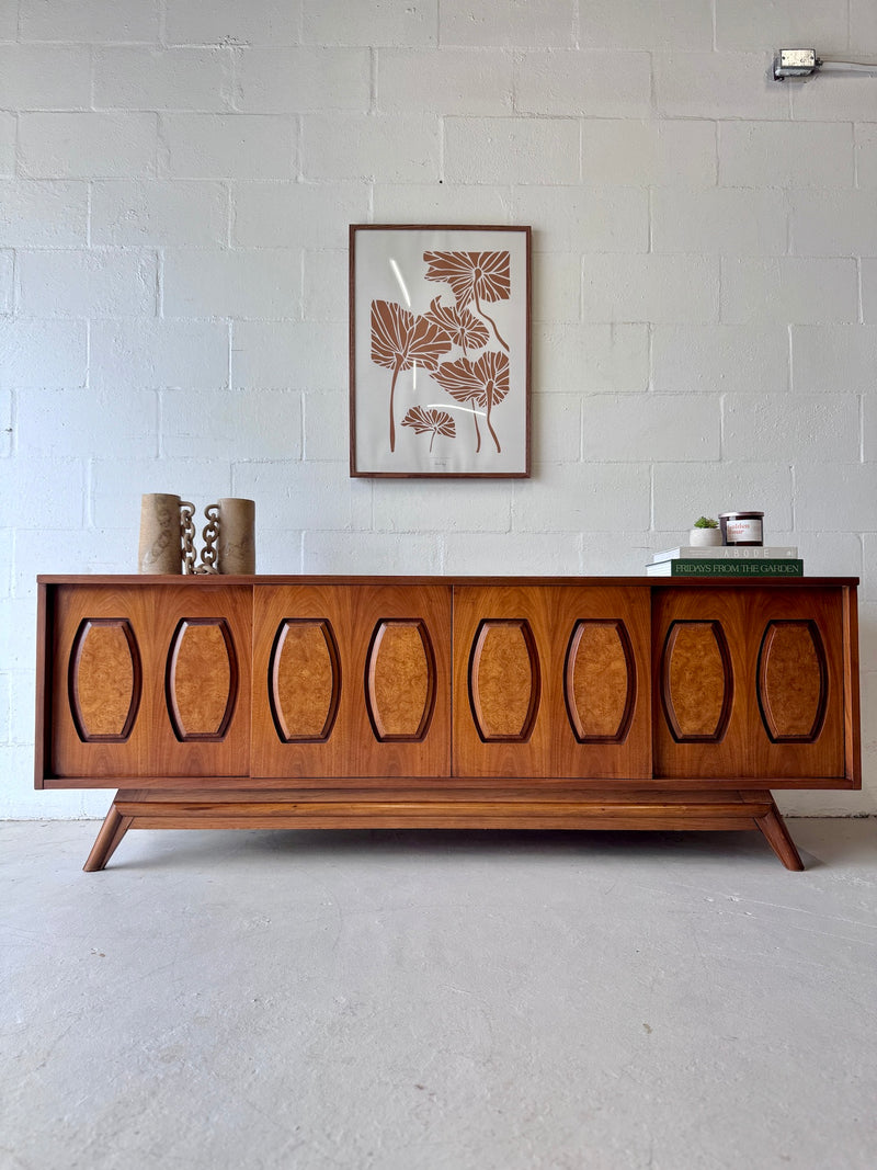 Mid Century Low Profile Sliding Door Credenza