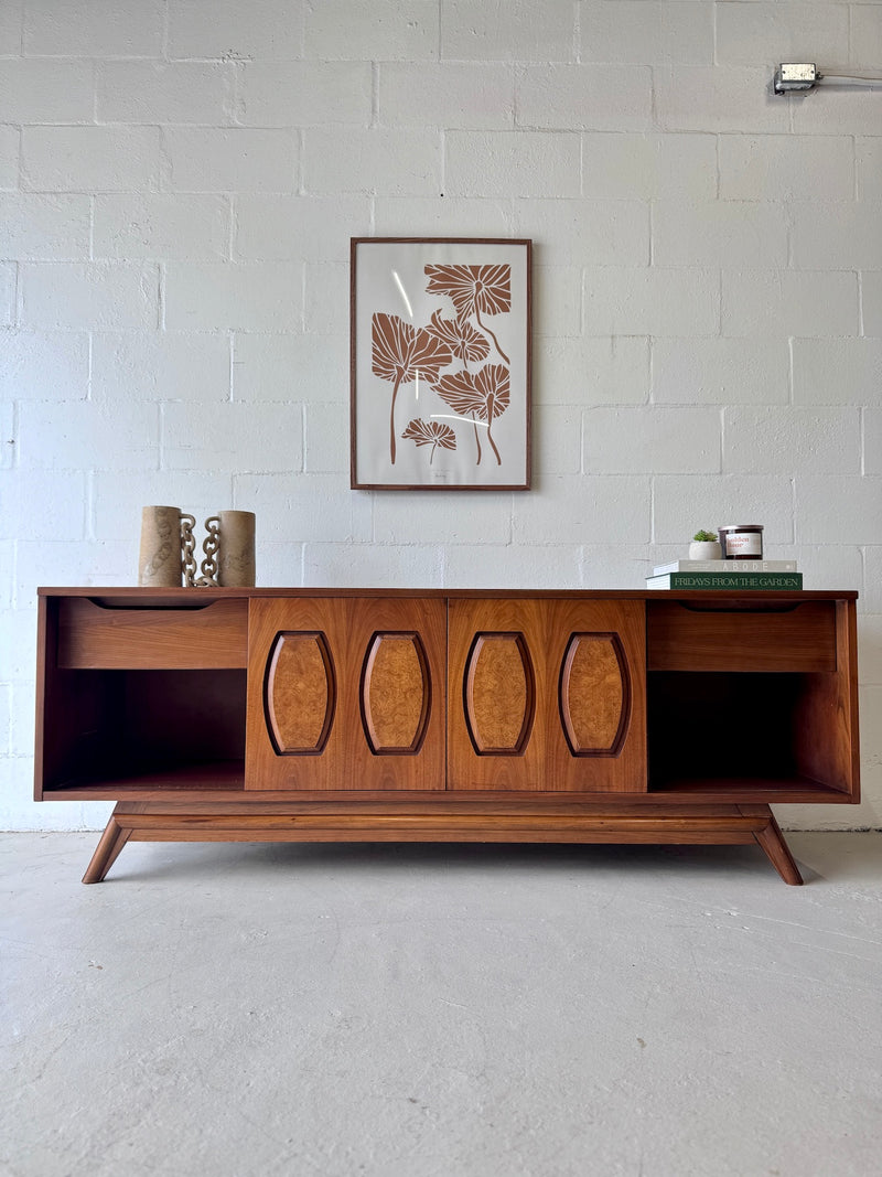 Mid Century Low Profile Sliding Door Credenza