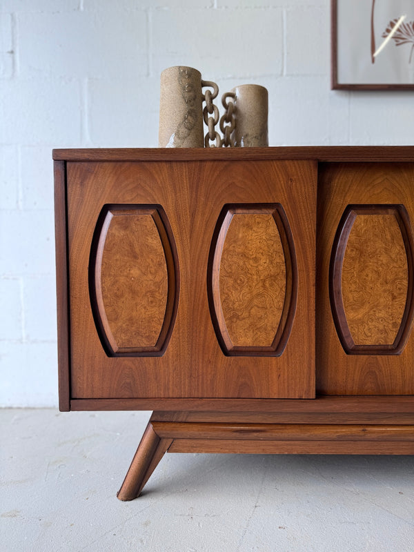 Mid Century Low Profile Sliding Door Credenza