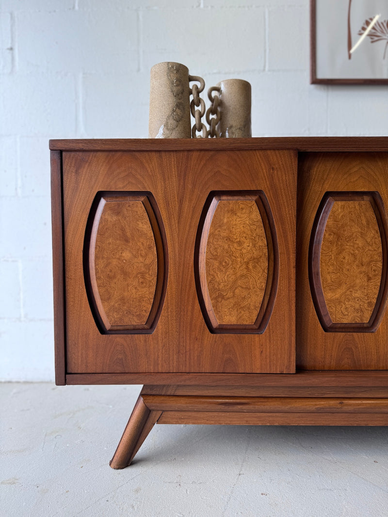 Mid Century Low Profile Sliding Door Credenza