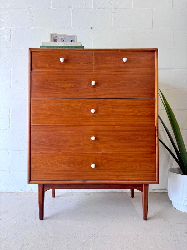 Drexel 'Declaration' Walnut Highboy Dresser
