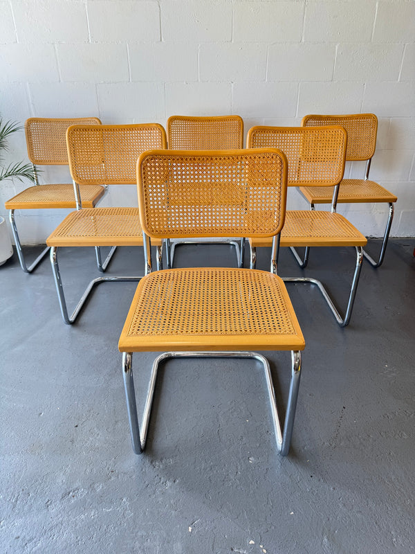 Vintage Cesca Style Dining Chairs (Set of 6)