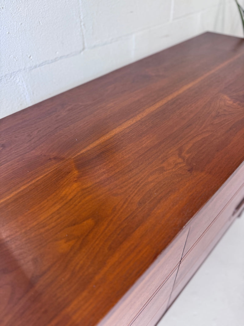 Mid Century Walnut Lowboy Dresser by United